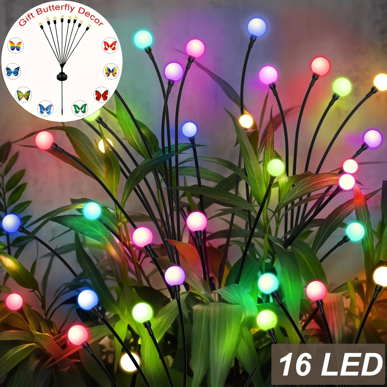 6-Pack 48 LED Solar Garden Lights, Solar Swaying Light