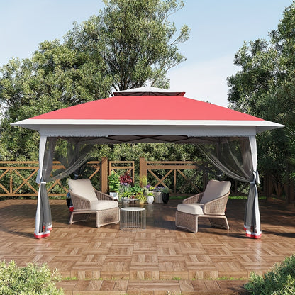 12x12/13x13 Pop Up Gazebo Outdoor Canopy Shelter With Mosquito Netting