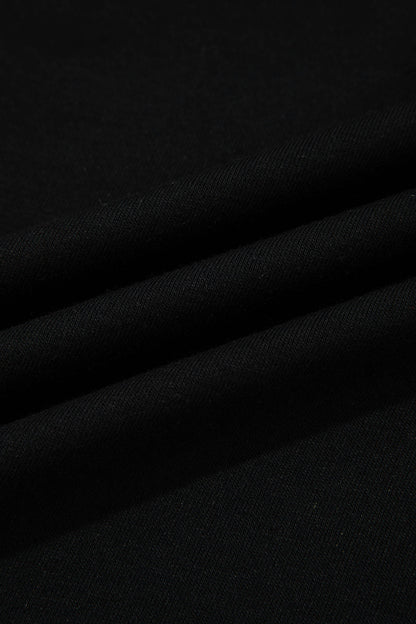 Black Striped Webbing Trim Preppy Polo Tee Dress
