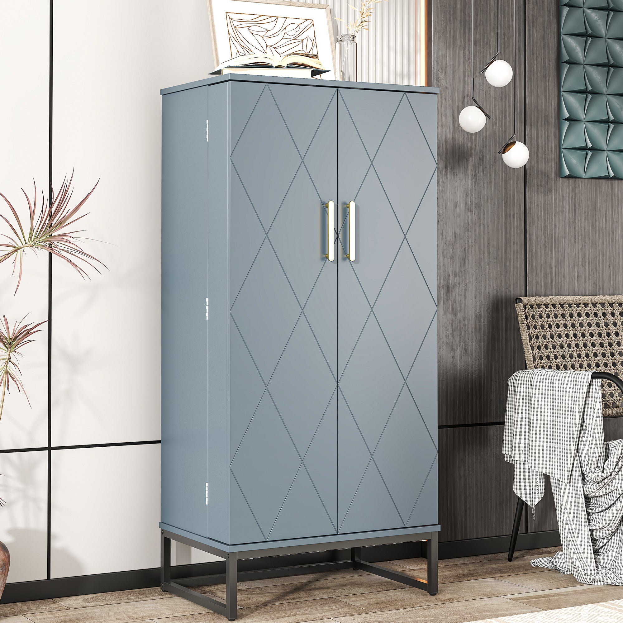 51&quot; Office Cabinet with Adjustable Shelves, Office Organization Storage Cabinet