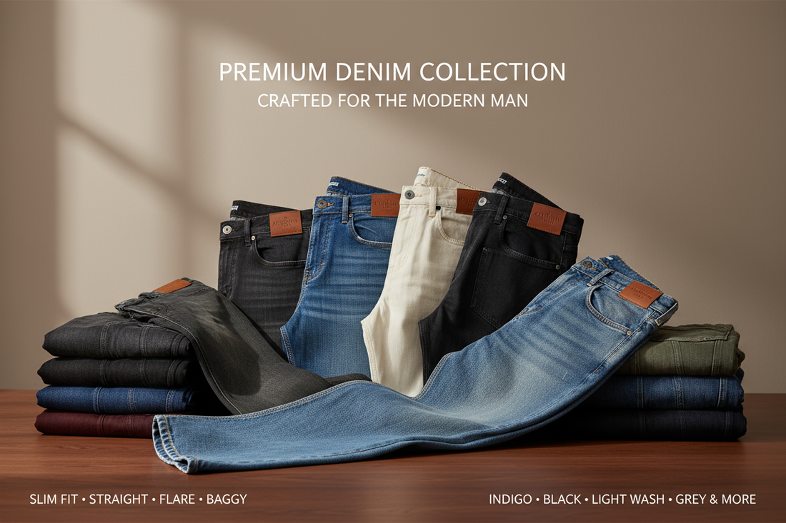 premium men's jeans & denim. From  slim & straight fits, bold flares & baggy styles in a wide range of colors. Need for a banner. 